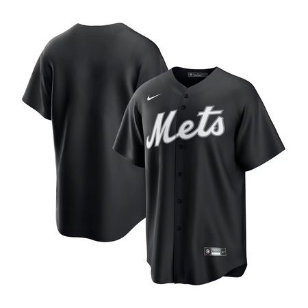 Men's New York Mets Nike Blank Black Lights Out Replica Jersey